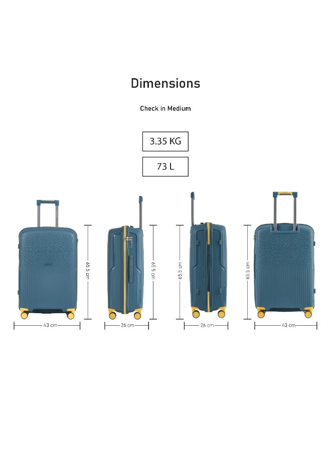 ايجل اكسبريس حقائب سفر ترولي إيغل إكسبريس نيون إكس بهيكل صلب من مادة PP – طقم 4 قطع (14–28 بوصة) – لون أزرق طاووس - Image 4